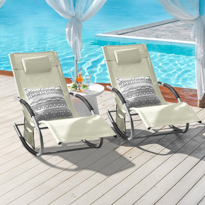 SoBuy Sonnenliege 2-er Set Liegestuhl für Gärten, Höfe 63x87x150cm Beige OGS28-MIx2