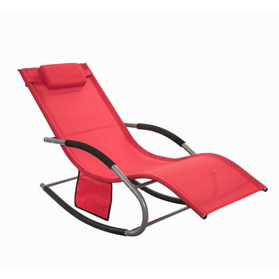 SoBuy Sonnenliege schaukel Liegestuhl für Gärten, Höfe 63x87x150cm Rot OGS28-R