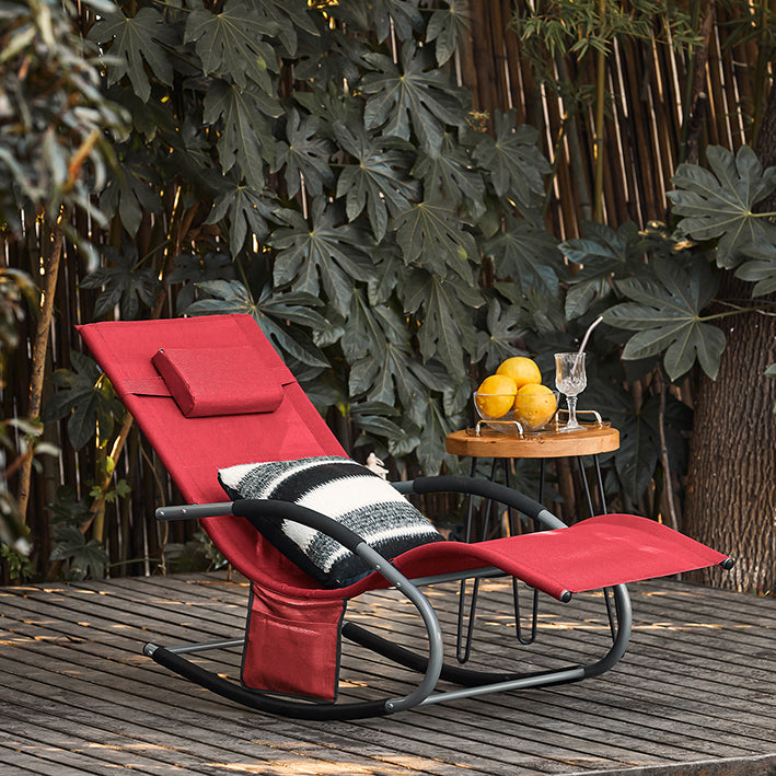 SoBuy Sdraio a dondolo per giardino, cortile 63x87x150cm Rosso OGS28-R