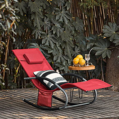SoBuy Lettino prendisole set da 2, sedia a sdraio per giardini, cortili 63x87x150cm rosso OGS28-Rx2