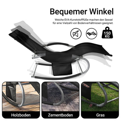 SoBuy Sonnenliege 2-er Set Liegestuhl für Gärten, Höfe 63x87x150cm Schwarz OGS28-SCHx2