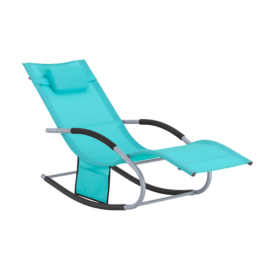 SoBuy Lettino a dondolo per giardini, cortili 63x87x150cm Turchese OGS28-HB