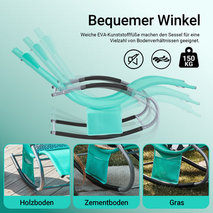 SoBuy Sonnenliege schaukel Liegestuhl für Gärten, Höfe 63x87x150cm Helltürkis OGS28-TB