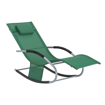 SoBuy Sedia a dondolo reclinabile per giardini, cortili 63x87x150cm Verde scuro OGS28-WD
