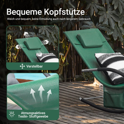 SoBuy Sedia a dondolo reclinabile per giardini, cortili 63x87x150cm Verde scuro OGS28-WD