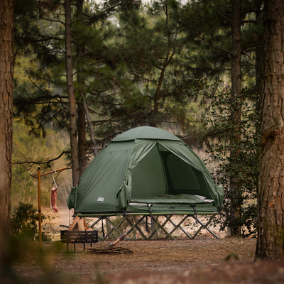 SoBuy 7in1 Zelt Campingzelt 2 Personen Outdoor Feldbett Grün 193x188x145cm OGS32-L-GR
