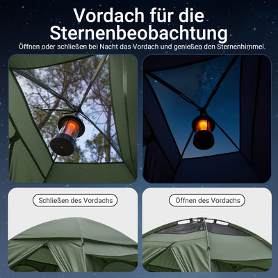 SoBuy 7in1 Zelt Campingzelt 2 Personen Outdoor Feldbett Grün 193x188x145cm OGS32-L-GR