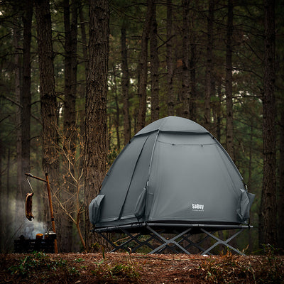 SoBuy | Tenda da campeggio 7in1 | 2 persone | Outdoor | Brandina Grigio Chiaro | 193x188x145cm | OGS32-L-HG