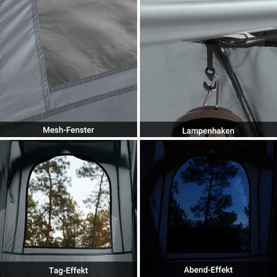 SoBuy | Tenda 3 in 1 tenda da campeggio singola lettino da campo per esterni grigio 193x160x86cm | OGS32-II-HG