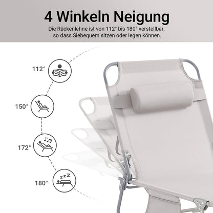 Vorverkauf | SoBuy | Gartenliege | Sonnenliege klappbar | Beige | OGS35-MI