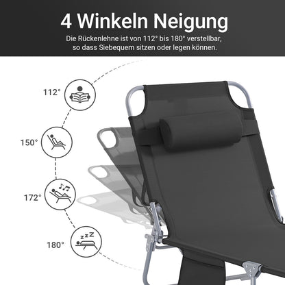 Vorverkauf | SoBuy | Gartenliege | Sonnenliege klappbar | Schwarz | OGS35-SCH