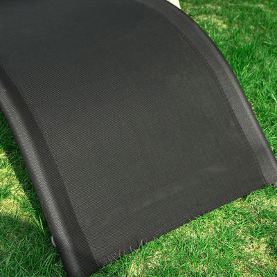 SoBuy Chaise longue de jardin, fauteuil relax pour jardins, terrasses 55x67x165cm Noir OGS38-SCH