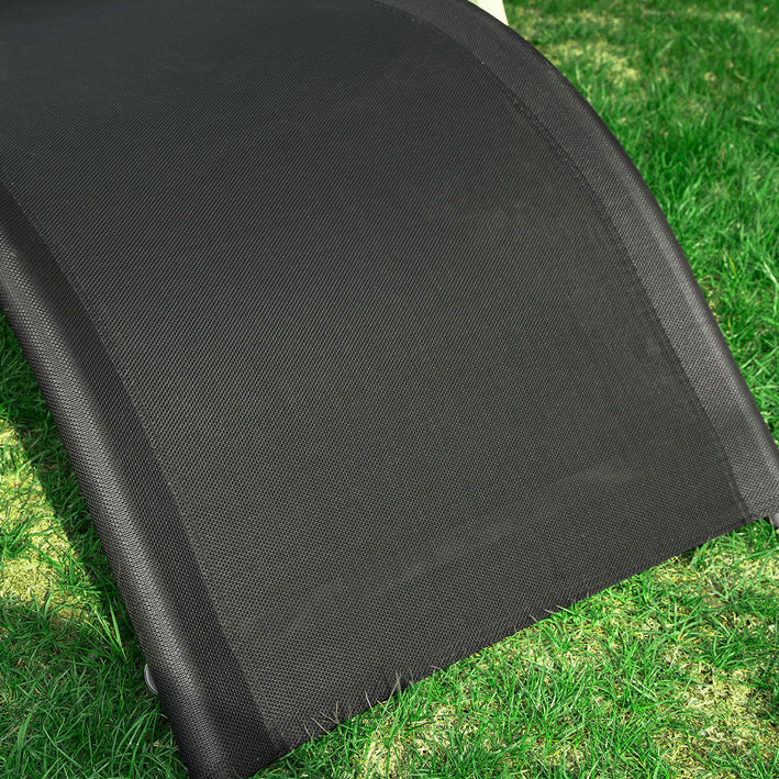 SoBuy Chaise longue de jardin, fauteuil relax pour jardins, terrasses 55x67x165cm Noir OGS38-SCH
