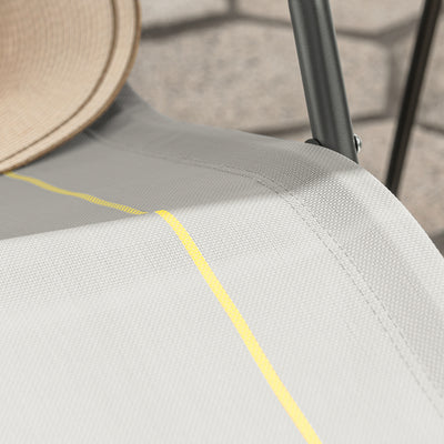 SoBuy | Fauteuil à bascule | Chaise longue avec poche latérale | Chaise longue de jardin | Fauteuil relaxant | Balancelle | Gris clair | OGS47-HG