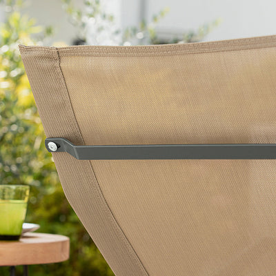 SoBuy | Schaukelliege | Sonnenliege mit Seitentasche | Gartenliege | Relaxstuhl | Schwungliege | Khaki | OGS47-KA