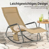 SoBuy | Schaukelliege | Sonnenliege mit Seitentasche | Gartenliege | Relaxstuhl | Schwungliege | Khaki | OGS47-KA