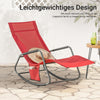 SoBuy | Schaukelliege | Sonnenliege mit Seitentasche | Gartenliege | Relaxstuhl | Schwungliege | Rot | OGS47-R