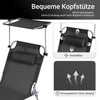 Vorverkauf | SoBuy | Sonnenliege mit Sonnendach | Relaxstuhl für Gärten, Höfe, Strände | Schwarz | OGS48-SCH