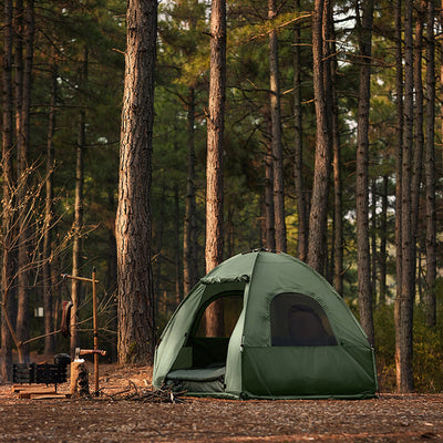 SoBuy | Tenda da campeggio 4in1 | con borsa per il trasporto 2 persone | Verde | 193x145x185cm | OGS61-L-GR