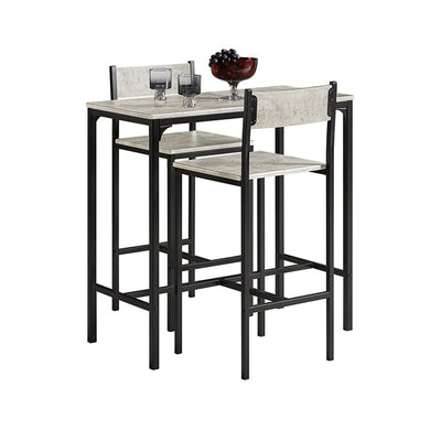 SoBuy | Bartisch mit 2 Hockern | Bartisch set | 3-teilig | OGT03-HG