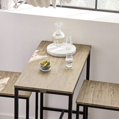 SoBuy | Bartisch mit 2 Hockern | Bartisch set | 3-teilig | OGT03-N