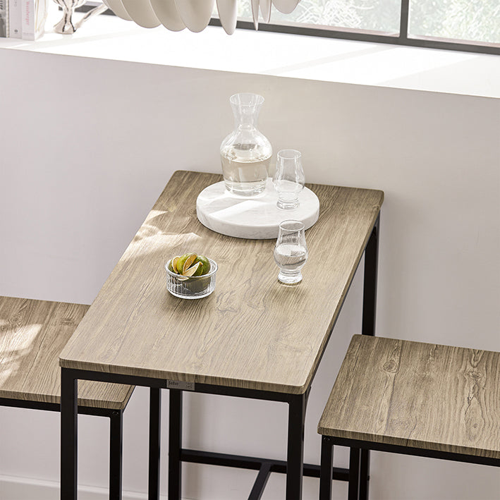 SoBuy | Bartisch mit 2 Hockern | Bartisch set | 3-teilig | OGT03-N
