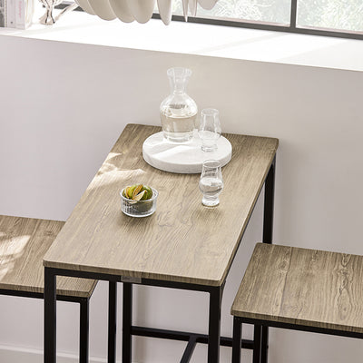 SoBuy | Table de bar avec 2 tabourets | Ensemble table de bar | 3 pièces | OGT03-N