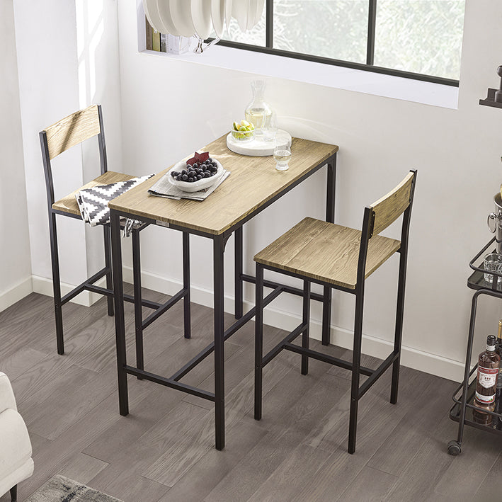 SoBuy | Tavolo da Bar con 2 Sgabelli | Set Tavolo da Bar | 3 Pezzi | OGT03-N