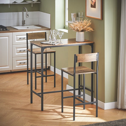 SoBuy | Bartisch mit 2 Hockern | Bartisch set | 3-teilig | OGT03-XL