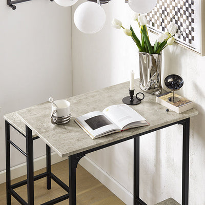 SoBuy | Bartisch mit 2 Hockern | Bartisch set | 3-teilig | OGT10-HG