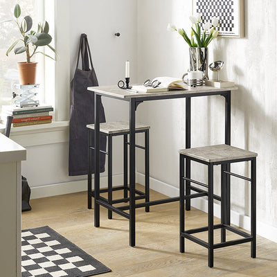 SoBuy | Bartisch mit 2 Hockern | Bartisch set | 3-teilig | OGT10-HG