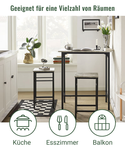 SoBuy | Table de bar avec 2 tabourets | Ensemble table de bar | 3 pièces | OGT10-HG