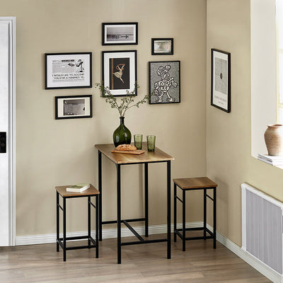 SoBuy | Table de bar avec 2 tabourets | Ensemble table de bar | Table de bistrot 3 pièces | Vintage | OGT10-PF