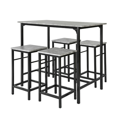 SoBuy | Tavolo da bar con 4 sgabelli | Set da bar | 5 pezzi | OGT11-HG