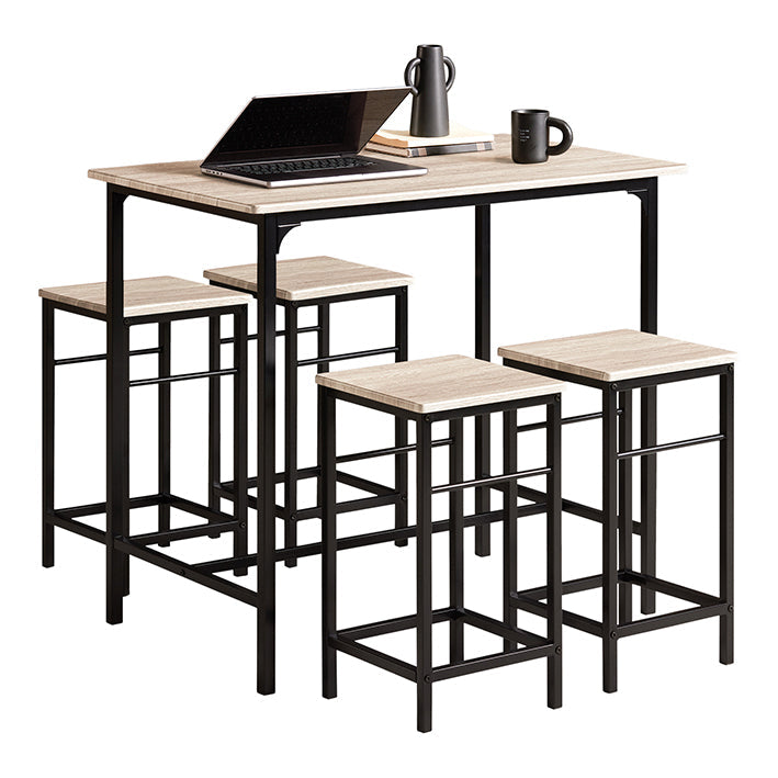 SoBuy | Tavolo da bar con 4 sgabelli | Set da bar | 5 pezzi | OGT11-N