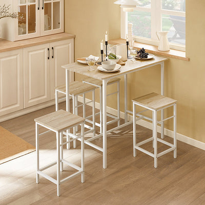 SoBuy | Set da bar | 5 pezzi | Tavolo da pranzo | Tavolo da bistrò con 4 sedie | Set da pranzo | OGT11-WN
