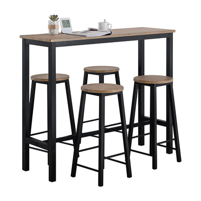 SoBuy | Table de bar avec 4 tabourets | Ensemble de table de bar | Table haute | 5 pièces | OGT22-SCH