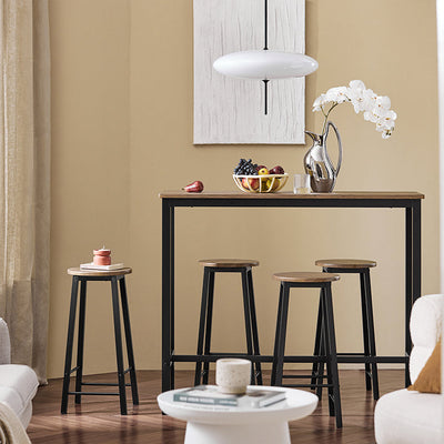SoBuy | Table de bar avec 4 tabourets | Ensemble de table de bar | Table haute | 5 pièces | OGT22-SCH