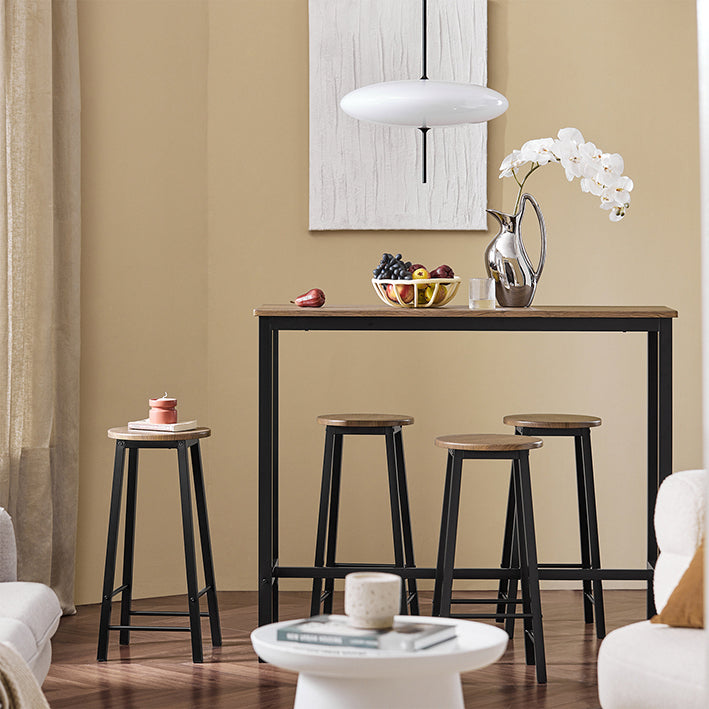 SoBuy | Tavolo da bar con 4 sgabelli | Set tavolo da bar | Tavolo alto | 5 pezzi | OGT22-SCH