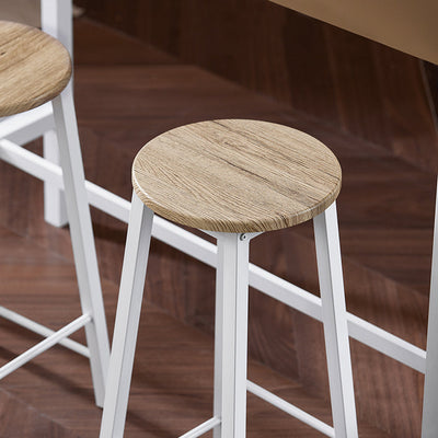 SoBuy | Table de bar 5 pièces avec 4 tabourets | Ensemble table à manger | Table haute | Blanc-nature | OGT22-WN