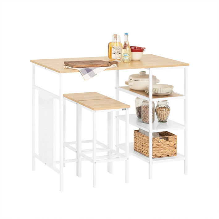 SoBuy | Set tavolo alto 3 pezzi | Tavolo da pranzo | Tavolo da bistrò con 2 sedie | Gruppo di sedute | OGT51-WN