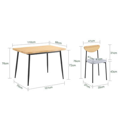 SoBuy | Set da pranzo 5 pezzi con 4 sedie | Tavolo da bistrò | Set da salotto | Tavolo da cucina | OGT52-N