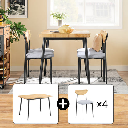 Prévente | SoBuy | Table de salle à manger 5 pièces avec 4 chaises | Table bistro | Ensemble de sièges | Table de cuisine | OGT52-N