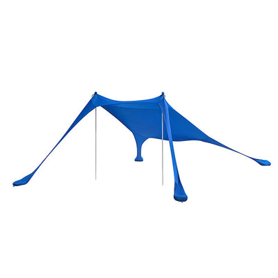 SoBuy | Tenda da spiaggia in Lycra con 2 pali in alluminio | Vela parasole | Conchiglia da spiaggia | Blu scuro | OZT01-DB
