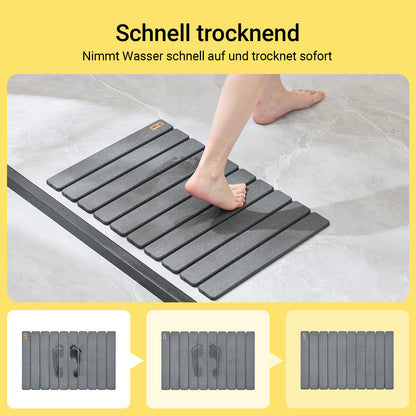 SoBuy | Stein Badematte super saugfähig rutschfest leicht zu reinigen Grau | 59x39cm | SDA10-HG