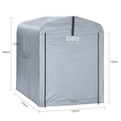 SoBuy | Robustes Ersatzdach | für SoBuy KLS11 | 120x176x163cm | SDA11-SIL