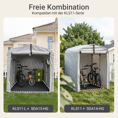 SoBuy | Balkonfliesen 35er Set aus WPC | Wetterfeste Klickfliesen für Balkon & Terrasse in Grau, 30,5 x 30,5 cm | SDA15-HG
