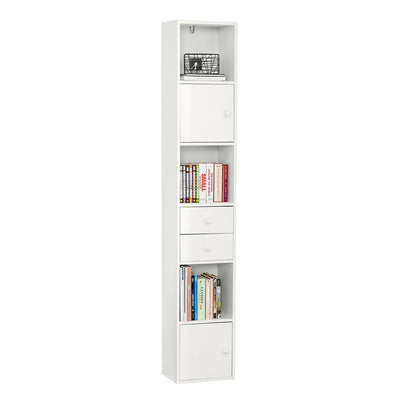 SoBuy | Scaffale con cassetti | Libreria | Scaffale autoportante in legno | STR10-W