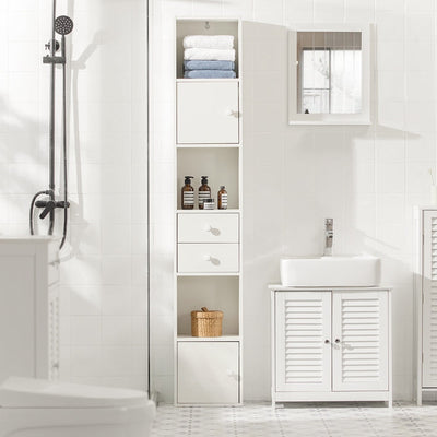 SoBuy | Scaffale con cassetti | Libreria | Scaffale autoportante in legno | STR10-W