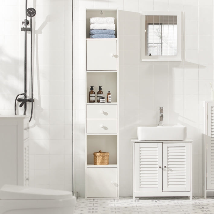 SoBuy | Scaffale con cassetti | Libreria | Scaffale autoportante in legno | STR10-W